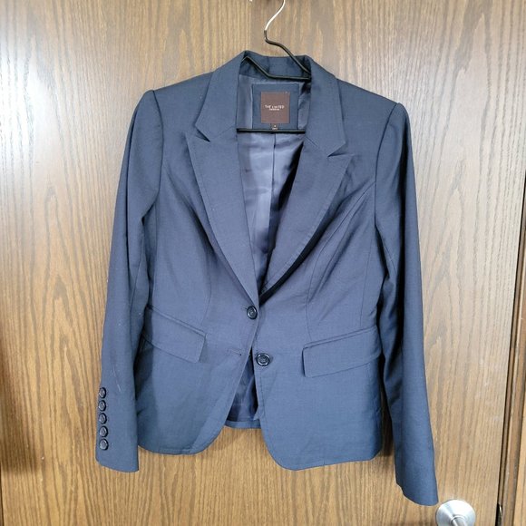 Vintage 90s The Limited Collection Navy Blue Tailored  Suit Jacket Size 6 - Picture 1 of 15